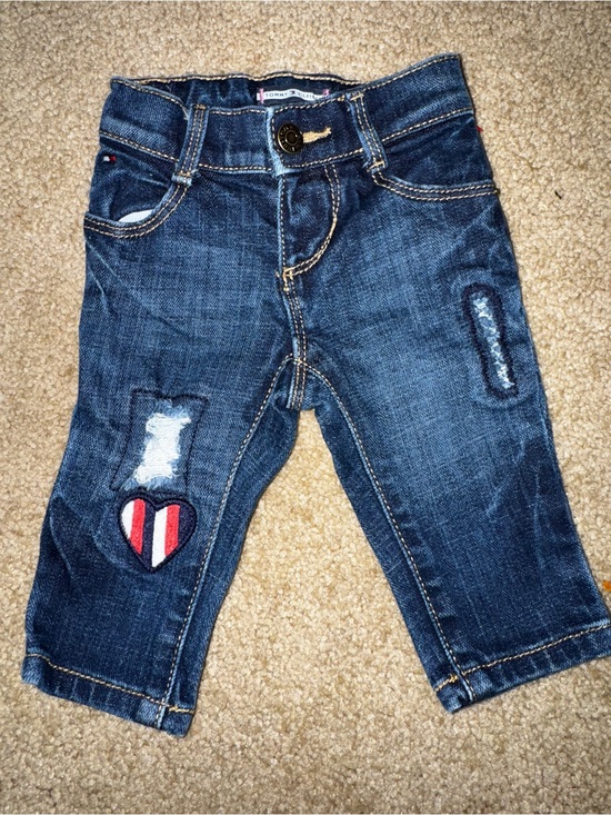 Tommy Hilfiger Other - Tommy Hilfiger Baby Girl Skinny Jeans Distressed Heart 3-6M
